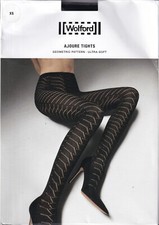 Collant WOLFORD AJOURE coloris Black. Tailles XS - S. Geometric pattern tights.