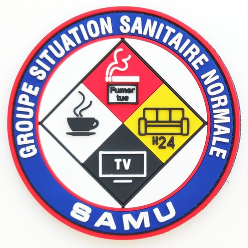 Ecusson samu smur - ecusson, situation