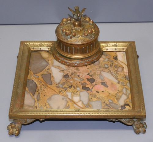 Bel encrier bronze marbre - bel,