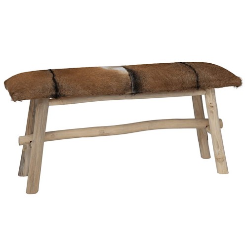 Teck banc cuir chèvre - banc, de