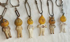 6 Porte clefs  figurines Goutte Huile Esso  Années 60 