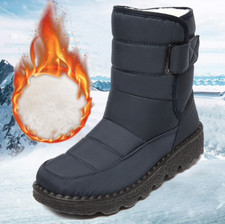 bottes neige hiver chaudes confortable pluie confortable bleu imperméable femme