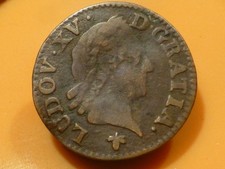 LOUIS XV - LIARD A LA VIEILLE TETE - 1774 H - RARE & QUALITE TB ! (CHOC)
