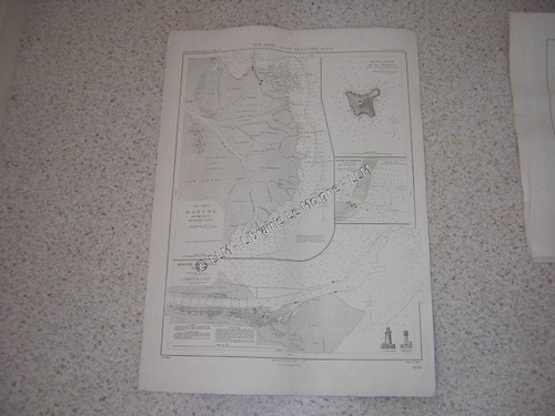 1925 carte marine mer - marine, noire
