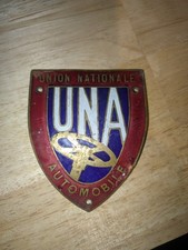 Auto Ancienne Plaque De Calandre émaillée Union Nationale Automobile / Mascotte