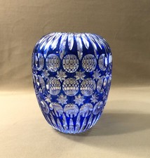 Vase cristal doublé - doublé, bleu