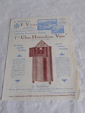 Vintage Radio Catalogue Ets Vitus Paris Type F4 Ultra heterodyne Mondial 2 1928