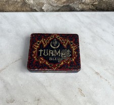 ANCIENNE BOÎTE TABAC TOLE LITHOGRAPHIÉE TURMAC PUBLICITAIRE VINTAGE