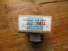 BOITE VIDE DE CARTOUCHES  7,92 MAUSER allemande patr. s.S 30/40 POUR M.G