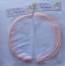 LOT DE 16 RONDS à dragées tulle blanc bordé de satin saumon