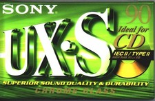SONY UX-S 90 VINTAGE 2004 BLANK AUDIO CASSETTE TAPE IEC/TYPE II MADE IN MEXICO