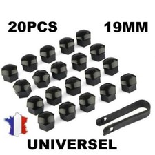  20 PCS Cache Écrou 19mm de Roue Capuchons Protection Hexagonal noir jantes