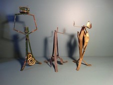 3 pieds de lampe art deco fer