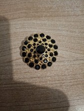 Bouton Haute Couture Métal Doré Et Pierre 39mm