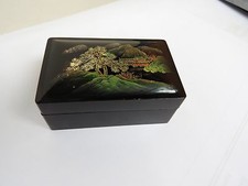 ancienne boite en bois laque noir coffret à bijoux du Japon Chine wooden box