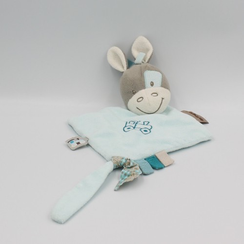 Doudou plat ane - cheval, gris