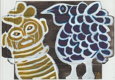 art brut art singulier outsider art - Pierre Albasser -1 dessin original de 2014