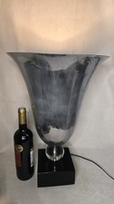 Grande Vasque Vase Lumineuse Lampe En Metal Chrome Boule Verre Art Deco Adnet?