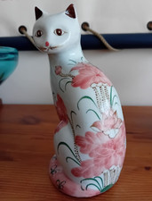 Chat superbe céramique peint