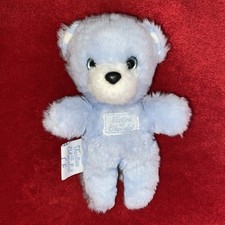 ?? VINTAGE Doudou Peluche Ours Bleu Rayé blanc 17 Cm TARTINE ET CHOCOLAT