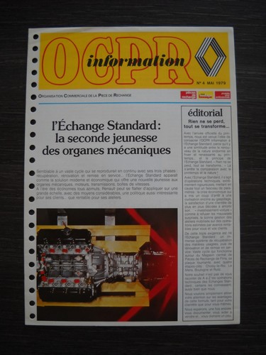 Information ocpr renault 1979 - ocpr,