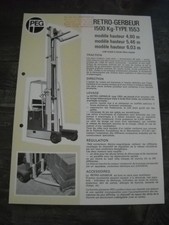 CATALOGUE/BROCHURE RETRO-GERBEUR PEG TYPE 1553