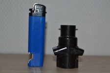 Ancienne Douille Voleuse B22 Bakélite Marron, 2 prises Femelle Luminaire