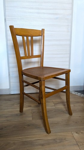 Chaise bistrot vintage bois - chaise,
