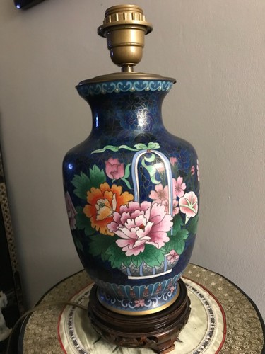Cloisonne vase pied lampe - pied,