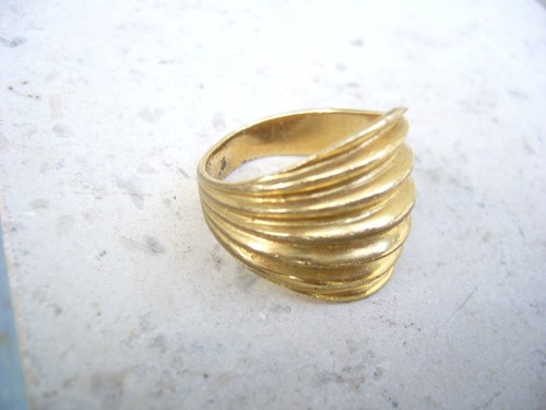 Bague chevalière plaquée - chevalière, or