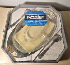 Ancien service a hors d'oeuvre neuf Guy Degrenne "harmoniques" Inox doré à l'or