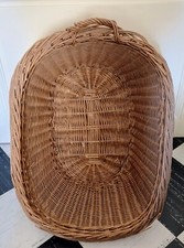 X LARGE Vtg French Wicker Display Gathering Laundry One Handle Basket Primitive