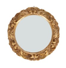 Miroir Rond En Bois Feuille