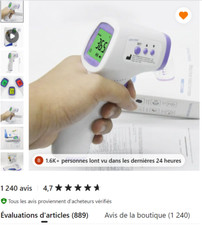 Thermomètre frontal pour bébé, Infrarouge Numérique