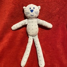 🇫🇷 Peluche Doudou Chat Gris Étoiles Bleues BOUTCHOU BOUT’CHOU TBE