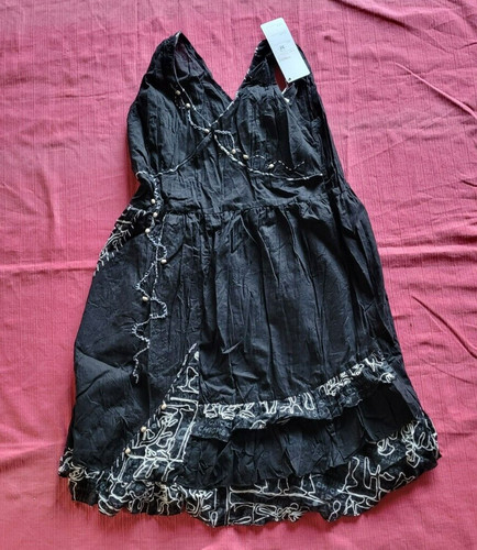 Robe tunique hippie chic noire - tunique,