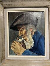 Tableau Peinture , Le Marin À La Pipe , René Le Forestier , Concarneau Bretagne 