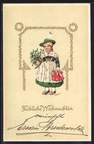 Carte postale voeux noël - postale, de