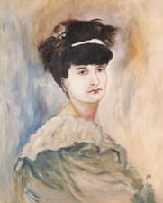 Anna de Noailles Huile Peinture Signée de Frederic Branka Peintre Coté Akoun