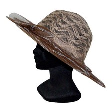Chapeau taille XL femme de cérémonie mariage été marron beige gris brown hat new