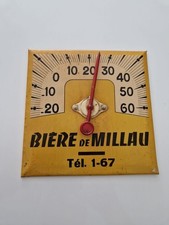 THERMOMÈTRE ANCIEN GLACOIDE BIÈRE DE MILLAU OBJET PUB BAR BISTROT PLAQUE 