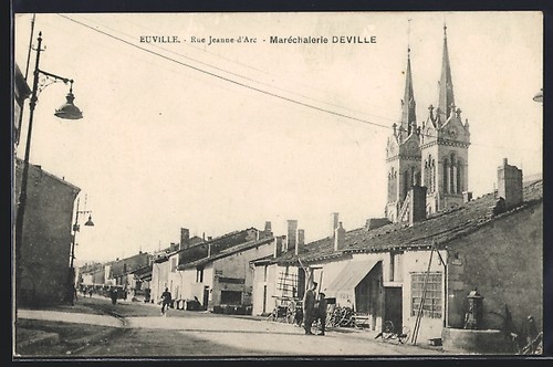 Cpa euville rue jeanne - rue,