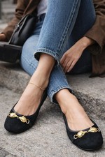 Marc Jacobs Black Suede Ballet