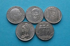 🇫🇷 France - 5 pièces de 1 franc commémoratives 1988 à 1996