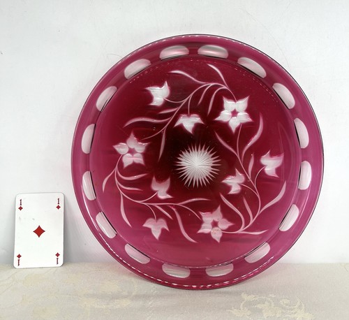 Baccarat handled serving - baccarat, tray