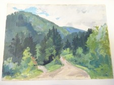 Gaude ROZA BONNARDEL PEINTURE PAYSAGE PLANCHER LES MINES LURE HAUTE SAONE 1941