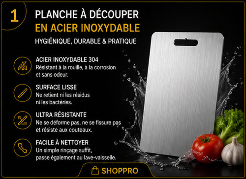 Planche découper inox - planche,