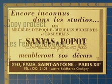SANYAS POPOT EBENISTES DECORS CINEMA PARIS  document photo 