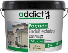 Crépi rustique extérieur façade Ton pierre ADDICT 15Kg