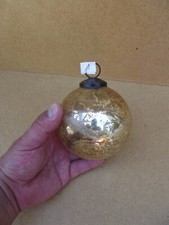 ancienne boule de Noel Boule de Pardon Bretonne Mercurisé Eglomisé gravé épis 1